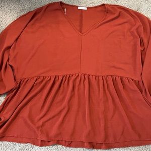 Chic soul burnt orange 3xl blouse never worn